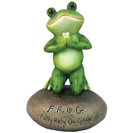 Blessed Praying Frog - Fully Rely on God Nature Religious Figure Figurine