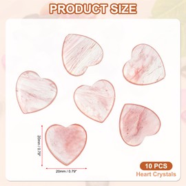 PATIKIL Heart Crystals Stone, 10 Pcs Natural Crystal Polished Love Gemstone Rose Quartz Pocket Bulk Set Balancing Meditation Gifts for Mother Women Birthday, Watermelon