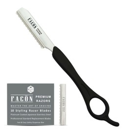 FACON 10 BLADES + PROFESSIONAL HAIR STYLING THINNING TEXURIZING CUTTING FEATHER RAZOR