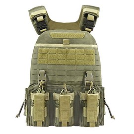 YAKEDA Quick Release Military Tactical Outdoor Vest for Men (Army Green)