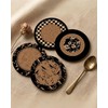 Drink Coasters Set of 4, 4.7x4.7 inch Cute Absorbent Felt