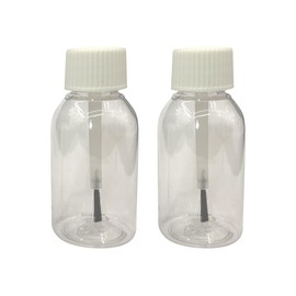 UUYYEO 10 Pcs 30 ml Plastic Brush Applicator Cap Bottle Paint Touch up Bottles Container Empty Nail Polish Container Art Glue Bottle with Brush White