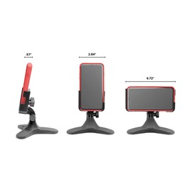 WeatherTech DeskFone Two View Universal Phone Holder for Flat Surfaces, Office, Kitchen, Nightstand - Black Metal Knobs