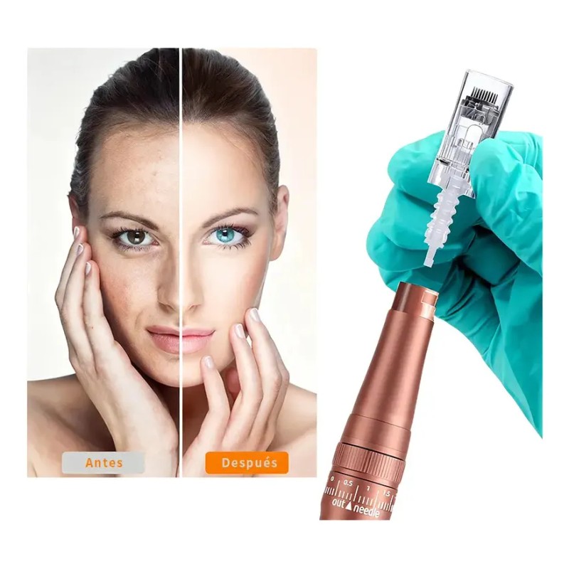Dermaroller Barba Rodillo Dermafol 0.5mm Titanio Con Estuche