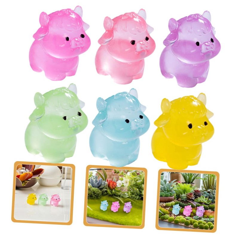 Abaodam 18pcs Glow Dark Mini Resin Figurines Cute Luminous Animal