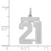 Sterling Silver Medium Satin Number 21