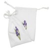 Lunarable Iris Flower Fabric Pouch Set of 2, Simplistic Illustration