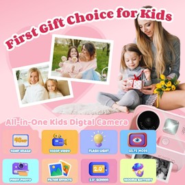 AmpEase Instant Print Kids Camera - Trendy Gifts for Tween Girls Ages 8-13, Perfect for 10-12 Year Olds and Cool Teenage Gifts (Pink)