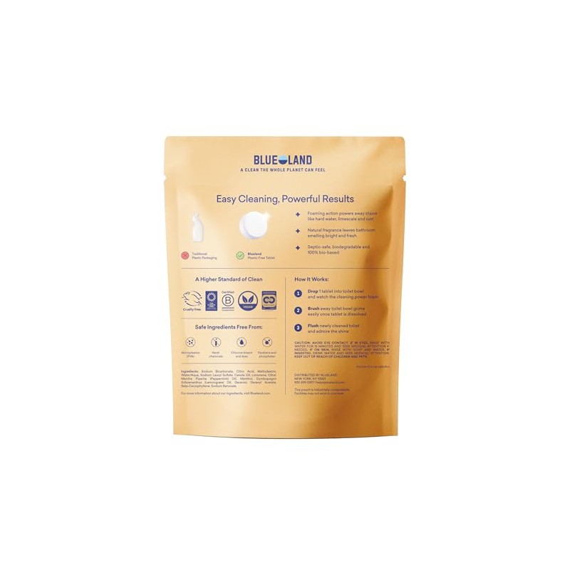 Eco-Friendly Toilet Bowl Cleaner Tablets - Lemon Cedar Scent