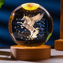 3D Unicorn Gifts for Women Crystals Ball - Unicorn Figurines Decor Glass Animals Figurine Unicorn Stuff for Room Birthday for Best Friend Lovers Keepsake Paperweight