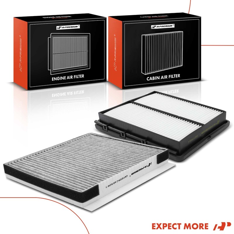 A-Premium 2-PC Engine & Cabin Air Filter with Activated Carbon