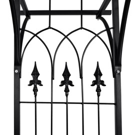 YLIEHS Garden Arch for Climbing Plants, Sturdy Iron Construction, Black Finish, 78.7" Width x 80.3" Height