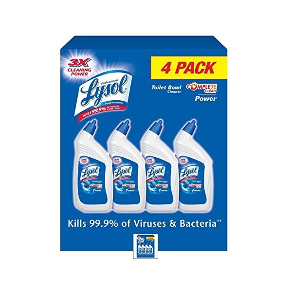Lysol Brand Disinfectant Toilet Bowl Cleaner, 4 Count