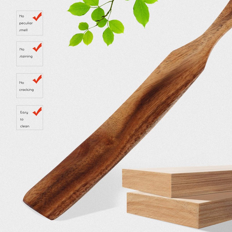 Wooden Spurtle Set Wood Cooking Utensils Non Stick Wood Cookware