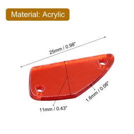uxcell 30Pcs Sew on Mirror Pieces Irregular Acrylic Flat Back Mirrored Rhinestones Beads for DIY Costume Dress Bags Cloth Garment, Red 25x11mm