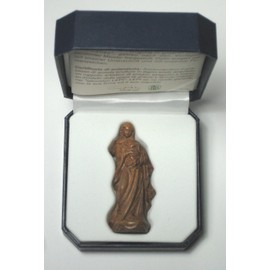 100 Years Old Wood Carving Brand Maria Statue and Mother and Child Statue "Renaissance", Mini Wood Carving, Dark Brown NS, Height 2.8 inches (7 cm), Luxury Case Included, Warranty Card Included (Italy)