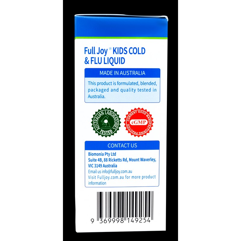 Fulljoy Kids 2+ Years Cold & FLu Natural Berry Flavour