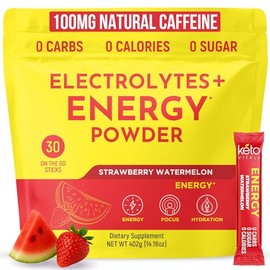 Keto Vitals- Paquetes de Polvo de Bebida Energética de Electrolitos Keto Aumenta la Energía Suplemento de Electrolitos Keto para                      