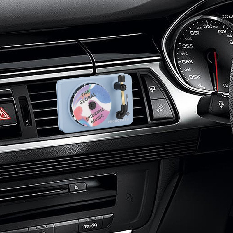 Vintage Phonograph Shape Mini Wearproof Car Fragrance Machine with Solid