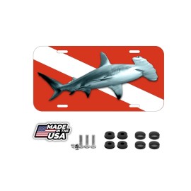 BLVD Scuba Diver Shark Vehicle License Plate Front Auto Tag Plate Ocean Diving NEW!