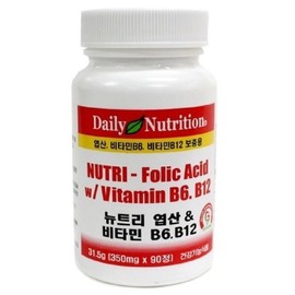 Daily Nutrition Nutri Folic Acid B9 Vitamin B6 B12/Pregnant Women’s Iron Supplement Folic Acid Supplement / 뉴트리 엽산 B9 비타민B6 B12/임산부 철분제 엽산제
