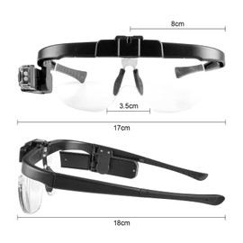 ZOBMIO Lupe mit Licht USB, Kopf Lupenbrille für Brillenträger, Lupenglas 1.5X, 2.0X, 2.5X Fach Vergrößerung, Kopflupe Leselupe mit Led Beleuchtung Leselupen Set für Lesen Hobbys Handwerk Brillenlupe