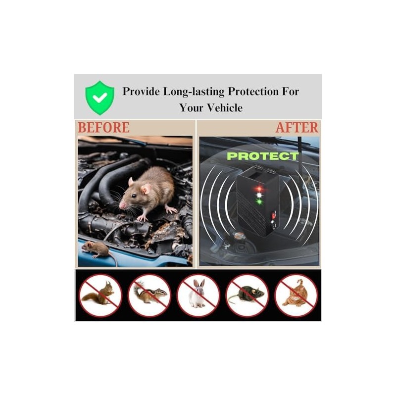 Glaobule Ultra Sonic Rodent Electronic Repellers Battery Operated Mous