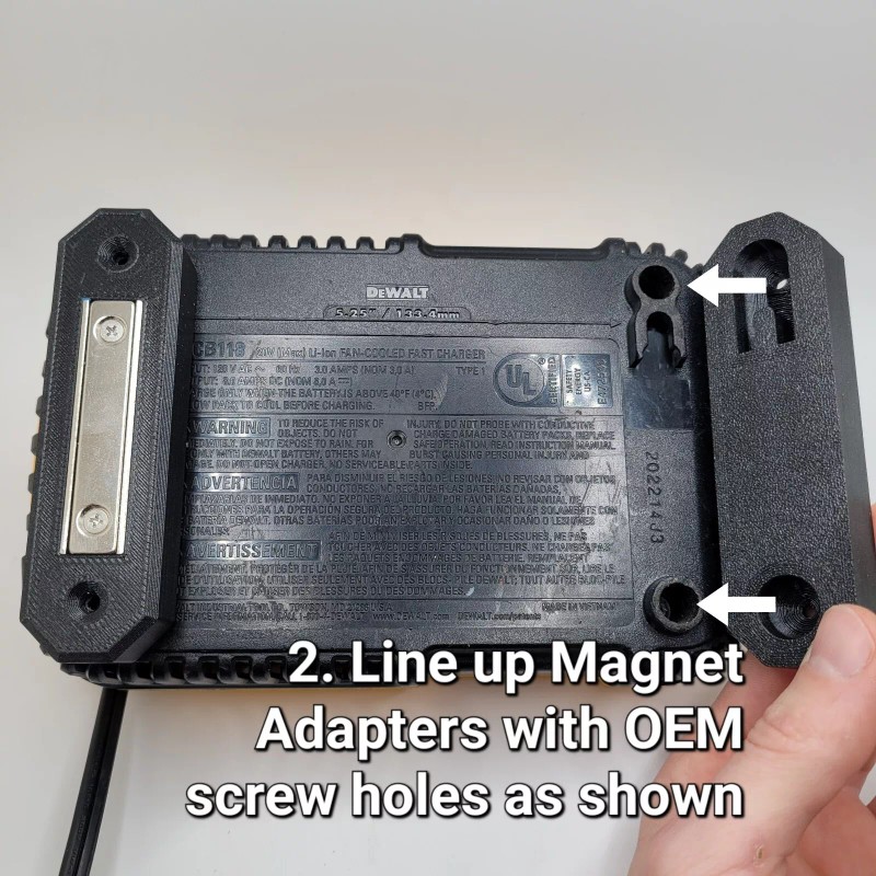 DEWALT Magnetic Charger Mount, Fits models DCB1106 & DCB118 12V,