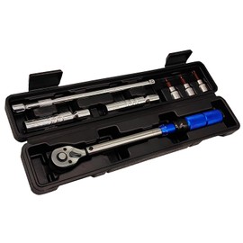 JEUCLEL 7PCS 3/8 Inch Drive Click Torque Wrench Set, 5-60 N.m with 9.8'' Long Extension Bar, 14mm 16mm Spark Plug Socket, T20 T30 T40 Bit Socket for Car Engine Repair Spark Plug Replacement