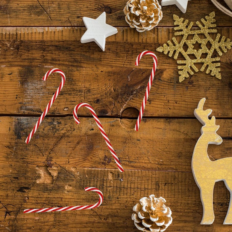 TRIXES Red and White Candy Cane Ornaments – 6 PCS