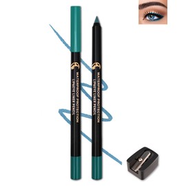 Lake Blue Gel Eyeliner Pencil, Sharpenable Multi-Use Colored Eyeliner Waterproof Smudge-Proof Long Lasting, Smooth Cream Shimmer Waterline Eye Liner Pen with Sharpener, High Pigmented Eye Makeup-05