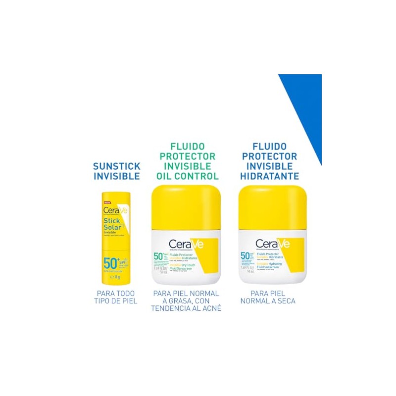 CeraVe Stick Solar Invisible 50FPS alta protección solar para rostro
