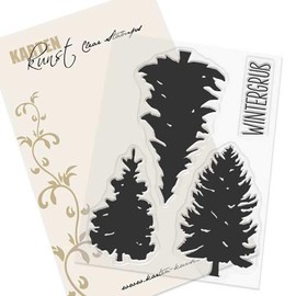 Clear Stamp Set Stamp Rubber Card Art - Winter Fir