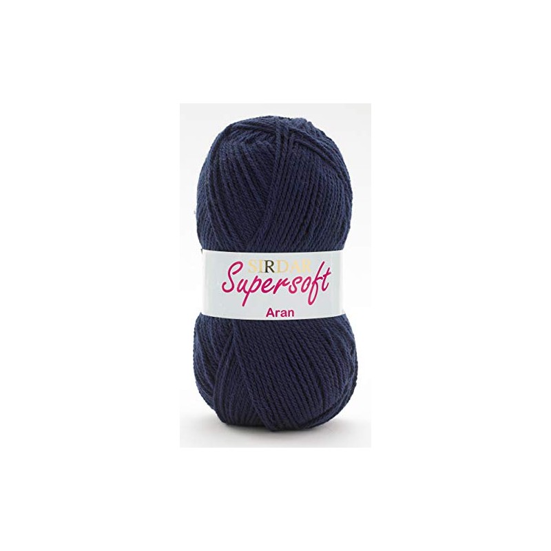 Sirdar Supersoft Aran Knitting Wool/Yarn 100g - 906 Navy