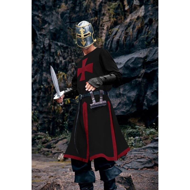 Runcati Mens Medieval Crusader Knights Tunic Renaissance Warrior Templar Cosplay