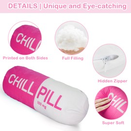 Chill Pill Pillow, Aesthetic Throw Pillows, TIKTOK Dorm Throw Pillows for College Girls Teenagers, Preppy Throw Pillows, Y2k Throw Pillows for Trendy Room Decor,Pill Pillows for Wife, Daughter, Friend