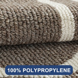 COSY HOMEER Long Kitchen Floor Mats for in Front of Sink Super Absorbent Kitchen Rugs and Mats 24"x48"+24"x59"Non-Skid Kitchen Mat Standing Mat Washable,Polypropylene,Brown,Frame