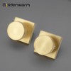 goldenwarm Gold Door Knobs Closet, Zinc Alloy Square Ball Brushed