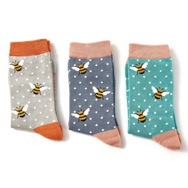 LilyRosa Womens Bee Socks Gift Box 3 Pairs