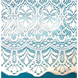 Clothshop, Cafe Curtain, Lace, For Small Windows, Voluminous, Blind, Choose from 12 sizes, Width Approx 39.4 x Length 17.7 inches (100 x 45 cm), Retro Lace White