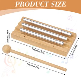 Energy Chime Energy Chime Chime Chime Drum Percussion Instruments with Wooden Mallet Children for Meditation Musical Early Education Classroom 3 Tone Chime Bar