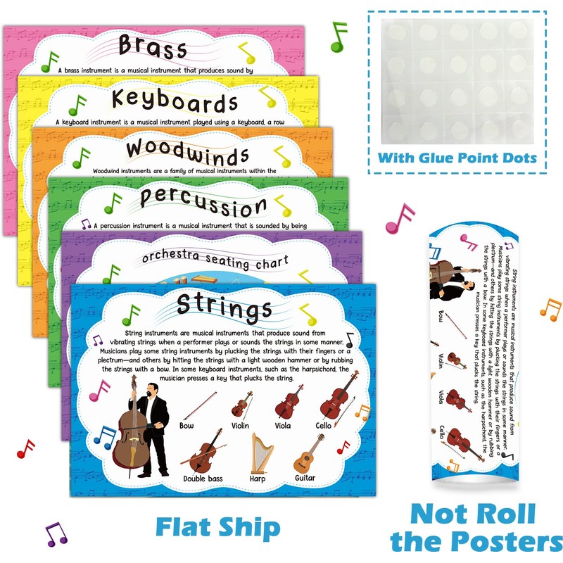 Music Posters Musical Instruments Bulletin Board Set Orchestra Posters for