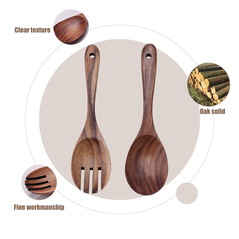 jingfei Wood Salad Servers for Kitchen Wooden Baking Salad Making