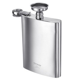 Westmark Delano Hip Flask - Small Flask with Funnel - Drinking Container for Drinks on the Go Premium Pocket Container Dishwasher Safe - 8oz Stainless Steel