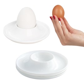 4 Pcs Egg Cups, Egg Holder Set, Plastic Egg Cups, Boiled Egg Holder, Kids Egg Cups, Easy to Clean, Suitable for Kitchen Boiled Eggs Breakfast Dinner, White