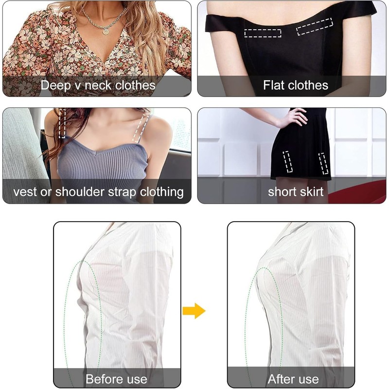 Heanvmyss 200 pieces double sided body tape, White, M