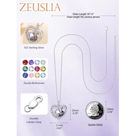 Cat Necklace for Women Sterling Silver Black Cat Heart Necklace June Birthstone Alexandrite Jewelry I Love You Always and Forever Pendant Anniversary Wedding Birthday Gifts for Her Mom Grandma