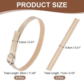 uxcell 3 Pair Replacement Ankle Strap for Heels Detachable Shoe Straps PU Leather Shoe Band, Champagne Gold