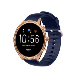 Compatible for Fossil Julianna Bands, YOUkei Replacement Accessories Soft Band Wristbands Straps with Stainless Steel Buckle for Fossil Julianna Hr Gen 5 Smartwatch (Dark Blue)