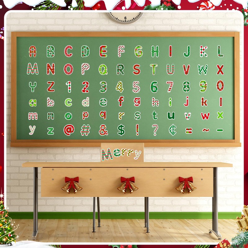 Faccito 231 Pcs Christmas Bulletin Board Decoration Winter Letters Cutouts